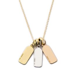 Collana Piastrine PERSONALIZZABILE in Argento Dorato Giallo, Rosa, Bianco