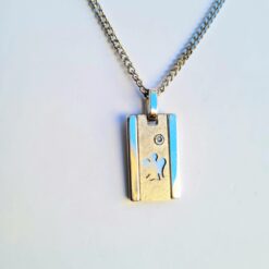 Collana Uomo Diamante e Piastra Argento Angelo