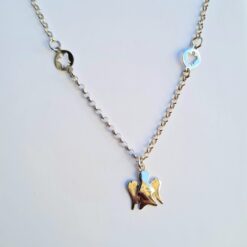 Collana con Angelo in Oro Bianco NKT154B
