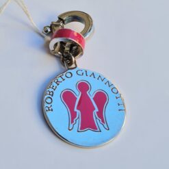 Ciondolo Pendente Angelo in Argento e Smalto Rosa SMA7F