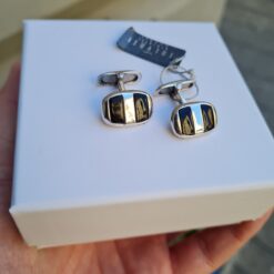 Gemelli Argento925 Marcello Pane con Onice Rettangolari