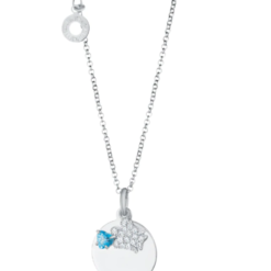 Collana Giannotti PERSONALIZZABILE Argento Angelo con zirconi e pietra azzurra GIA345