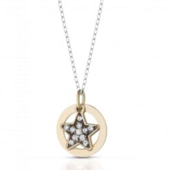 Collana Stella in Oro Bianco e Giallo