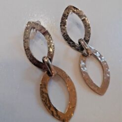 Orecchini Doppia Foglia in Argento e Bronzo