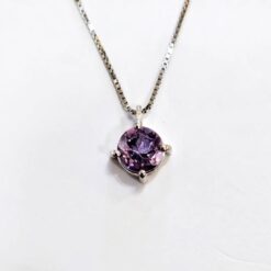 Collana Punto Luce in Oro Bianco e Ametista