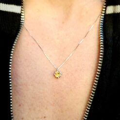 Collana Punto Luce in Oro Bianco e Quarzo Citrino