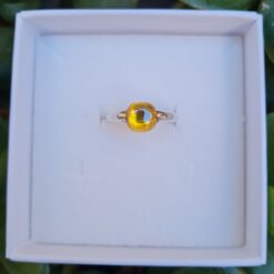 Anello Nudo in Argento e Pietra Naturale Gialla