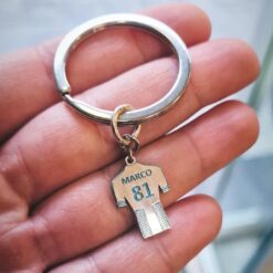 Portachiavi con Ciondolo MAGLIA PERSONALIZZATA in Argento925 e Smalto