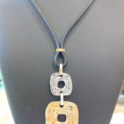 Collana MAEVA Ghirigori quadrati in Argento925 e Bronzo