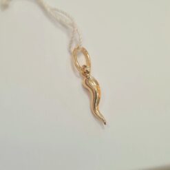 Ciondolo CORNO in ORO Giallo 750/ooo (18KT) 0,90gr - 2,05 cm altezza + maglia