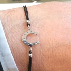 Bracciale Ferro di Cavallo in Argento925 con cordoncino