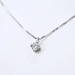 Collana Punto Luce in Oro Bianco e Diamante 0,14 ct.