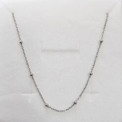 Collana Rosario Palline alternata in Argento 60 cm