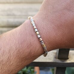 Bracciale Argento Pepite Tricolore Dorato Giallo e Rosa