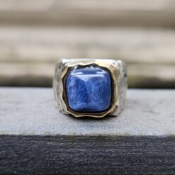 Anello Ursumando Cianite Blu in Argento e Bronzo AN597