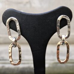 Orecchini Catena Mini in Argento e Bronzo