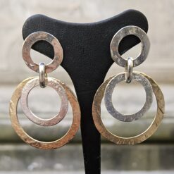 Orecchini Cerchi Concentrici in Argento e Bronzo