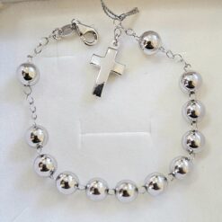 Bracciale Rosario Argento 925 Sfere  8 mm