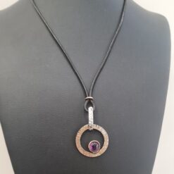 Ursumando Collana Cerchio Ametista in Argento925 e Bronzo CD471