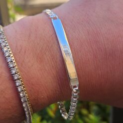 Bracciale Targhetta Argento 925 Lunghezza 21 cm PERSONALIZZABILE