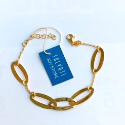 Bracciale Argento 925 Laminato Oro catena morbida maglie ovali