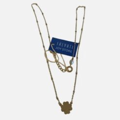 Collana Quadrifoglio in Argento925 catena con inserti piccoli dadini