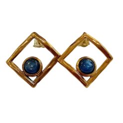 Ursumando Orecchini Rombo Argento925 e Bronzo con Cianite Blu OR1034