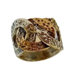 Ursumando Anello Maglie Argento Bronzo Martellato Artigianale AN231P