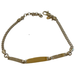 Bracciale in Argento 925 massiccio Targhetta centrale con applicazione ORO 375