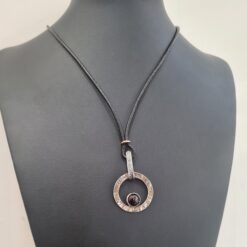 Ursumando Collana Cerchio con Granato in Argento925 e Bronzo CD471