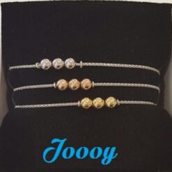 Bracciale in Argento925 multigiro con sfere Laminate Oro Giallo e Rose'