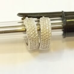 Orecchini Cerchio Argento925 con Zirconi Bianchi