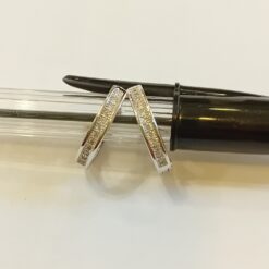 Orecchini Cerchio Argento925 con Zirconi Bianchi