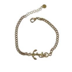 Bracciale maglia Groumette con Ancora centrale in Argento925