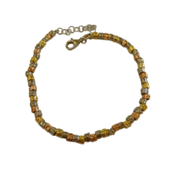 Bracciale Pepite in Argento925 in tre colori Silver-Giallo -Rosa