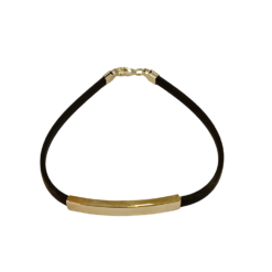 Bracciale Targhetta in Argento925 e Caucciu' - Personalizzabile