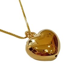 Collana Cuore Bombato mis.piccola in Argento925 Laminato Oro Giallo