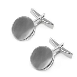 Gemelli Argento 925 tondi personalizzabili lisci mod.piatto