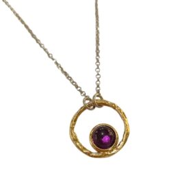 Ursumando Collana Cerchio Ametista Argento e Bronzo Lav.Artigianale CD482