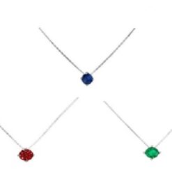 Collana Argento Punto Luce con Cubic Zirconia Colorata