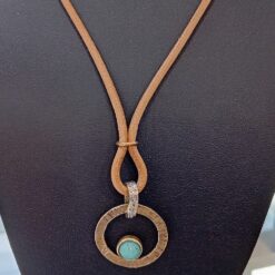 Ursumando Collana Cerchio Amazzonite Argento/Bronzo Lav.Artigianale GC/OR984