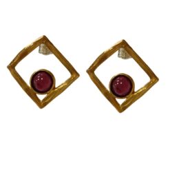 Ursumando Orecchini Rombo Argento925 e Bronzo con Granato OR1034