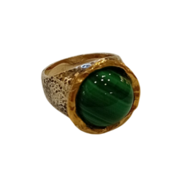Ursumando Anello Argento925 e Bronzo con Malachite AN549