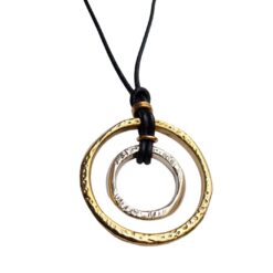 Collana doppio cerchio BIG  Argento e Bronzo Lav.Artigianale