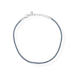 Bracciale Tennis Argento 925 con Pietre Blu simil zaffiri