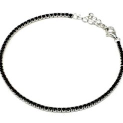 Bracciale Tennis Argento 925 con Pietre Nere
