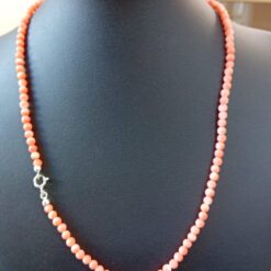 Collana Corallo naturale Cerasuolo mm. 4/4.5 con chiusura Argento925