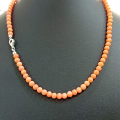 Collana Corallo naturale Cerasuolo mm.5 con chiusura Argento925
