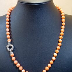 Collana Corallo naturale Cerasuolo mm.7 con chiusura Argento925