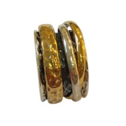 Anello MAEVA fascia con elementi mobili  Argento925 e Bronzo